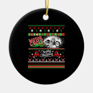 Ornamento De Cerâmica Camisa De Motocicleta - Camisa De Natal De Motocic