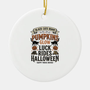 Ornamento De Cerâmica Camisa de Motorista de Caminhão de Halloween com G