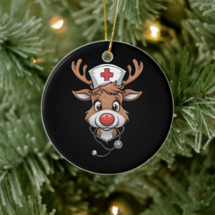 Ornamento De Cerâmica Camisa de Natal para Enfermeiros Luvas de Borracha