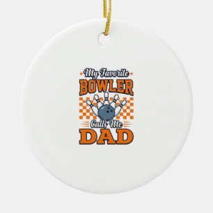 Ornamento De Cerâmica Camisa de Pai de Boliche Meu Boliche Favorito Me C