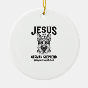 Ornamento De Cerâmica Camisa de Pastor Alemão da Fé para Amor de Cão Cri