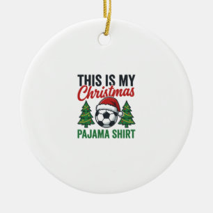 Ornamento De Cerâmica Camisa de pijama de Natal de futebol