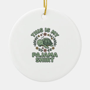 Ornamento De Cerâmica Camisa de pijama de tartaruga dormindo fofa Vetor