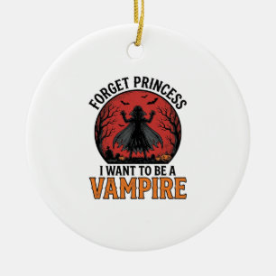 Ornamento De Cerâmica Camisa de Princesa Vampira Assustadora Retro Desen