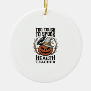 Ornamento De Cerâmica Camisa de professora de saúde Halloween Vintage Pu