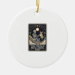 Ornamento De Cerâmica Camisa de Tarot de Esqueleto Vintage do Papai Bull