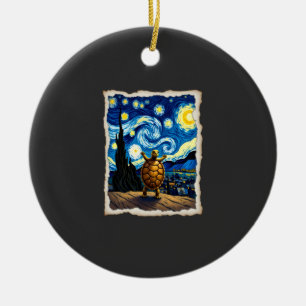 Ornamento De Cerâmica Camisa de Tartaruga Artística Tartaruga Noite Est