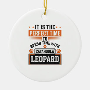 Ornamento De Cerâmica Camisa de tempo vintage do cão leopardo Catahoula