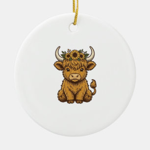 Ornamento De Cerâmica Camisa de Vaca das Terras Altas Arte de Bezerro de