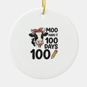 Ornamento De Cerâmica Camisa de Vaca de 100 Dias Desenho de Escola de Gr