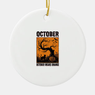 Ornamento De Cerâmica Camisa Desi Vintage Assustadora de Halloween Orang