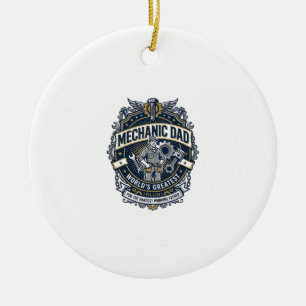 Ornamento De Cerâmica Camisa Dia dos Pais Mecânico Pai Engraçado Present