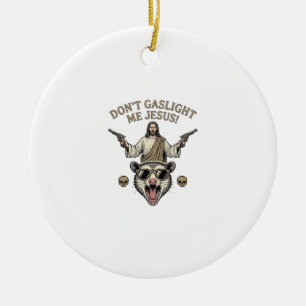 Ornamento De Cerâmica Camisa engraçada de Jesus Possum com desenho de gr
