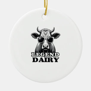 Ornamento De Cerâmica Camisa engraçada lenda laticínio fazendeiro vaca P