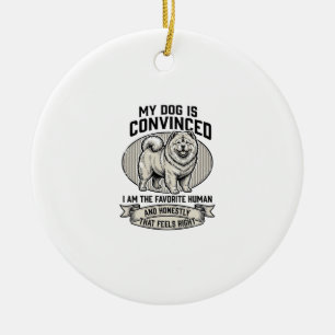 Ornamento De Cerâmica Camisa engraçada para amantes de cães com Chow C g
