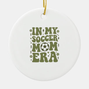 Ornamento De Cerâmica Camisa Era da Mãe de Futebol Vintage Desenho_1