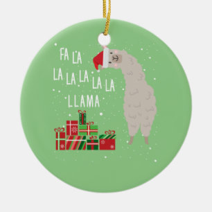 Ornamento De Cerâmica Camisa Fa La Llama - Natal Llama