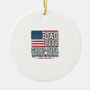 Ornamento De Cerâmica Camisa Família Vintage Patriótica Papai Papá Bisav