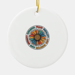 Ornamento De Cerâmica Camisa Flor de Bondade Paz Igualdade Vintage_1