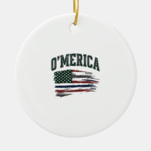 Ornamento De Cerâmica Camisa O’Merica Vintage Envelhecida Design de Band