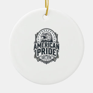Ornamento De Cerâmica Camisa Patriótica Águia Orgulho Americano Vintage