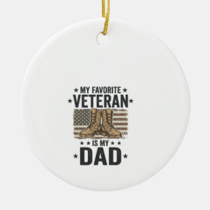 Ornamento De Cerâmica Camisa Patriótica de Botas de Combate ao Pai Veter