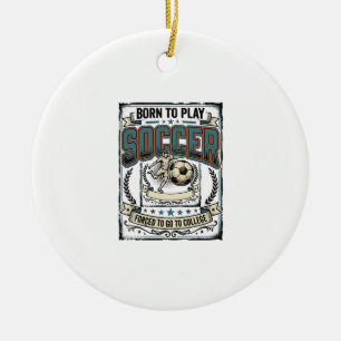Ornamento De Cerâmica Camisa Universitária de Futebol Antigo Design_1