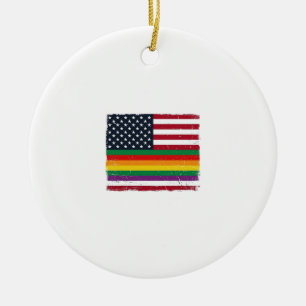 Ornamento De Cerâmica Camisa Vetorial com Desenho da Bandeira do Orgulho