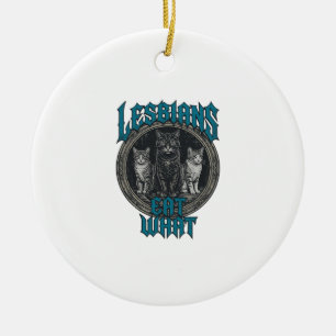 Ornamento De Cerâmica Camisa Vintage com Grafismo de Orgulho Felino Grav