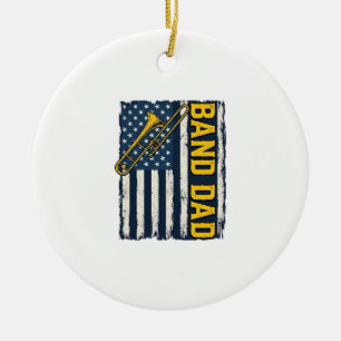 Ornamento De Cerâmica Camisa Vintage da Bandeira Americana do Trombone d