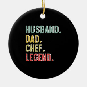 Ornamento De Cerâmica Camisa Vintage Masculina Marido Pai Chef Lenda Ret
