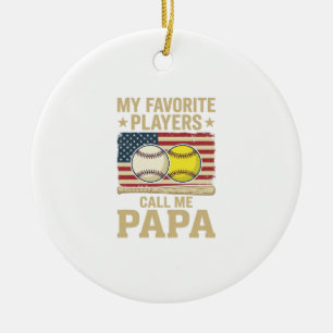 Ornamento De Cerâmica Camisa Vintage Papa Baseball Softbol Jogadores Des