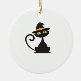 Ornamento De Cerâmica camiseta clássica da kitty witch