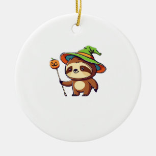 Ornamento De Cerâmica camiseta clássica de preguiça de bruxa kawaii