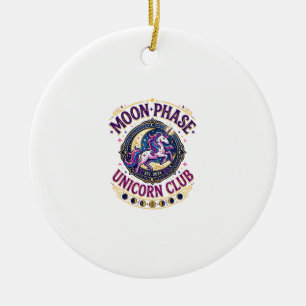 Ornamento De Cerâmica Camiseta Comercial do Unicorn Moon Phase Unicorn C