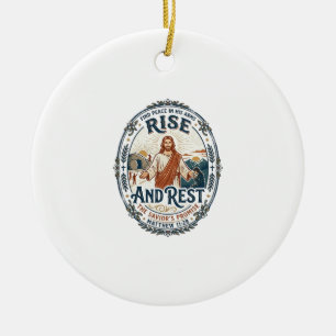 Ornamento De Cerâmica Camiseta Comunitária Jesus Sourdough Bread Baseada