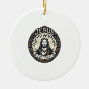 Ornamento De Cerâmica Camiseta Cuidador de Alzheimer Memória de Jesus Cr