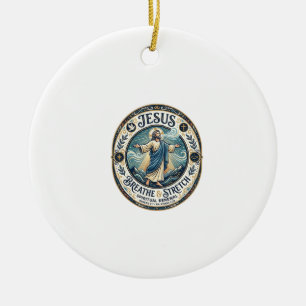Ornamento De Cerâmica Camiseta de Bem-Estar do Movimento Suave de Jesus
