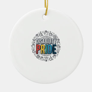 Ornamento De Cerâmica Camiseta de Conscientização Inclusiva Orgulho da D
