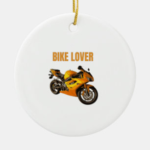 Ornamento De Cerâmica Camiseta de Motocicleta para Amante de Bicicleta