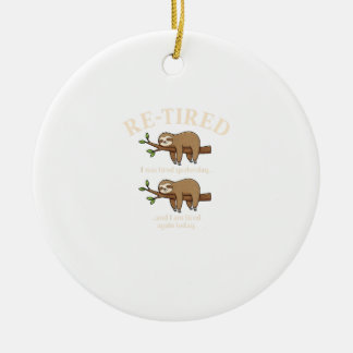 Ornamento De Cerâmica Camiseta de Preguiça com Definição de Re-Aposentad