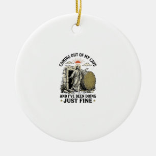 Ornamento De Cerâmica Camiseta de Ressurreição Cristã Saindo da Minha Ca
