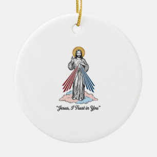 Ornamento De Cerâmica Camiseta Desenho Gravura Vintage Eu Confio em Você
