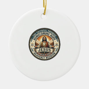 Ornamento De Cerâmica Camiseta Esposa Militar de Jesus Esperando Esposa 