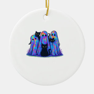 Ornamento De Cerâmica Camiseta essencial engraçada de Halloween de gato