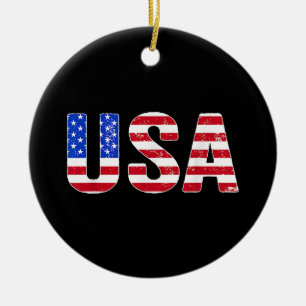 Ornamento De Cerâmica Camiseta EUA Bandeira Americana Patriótica Homens