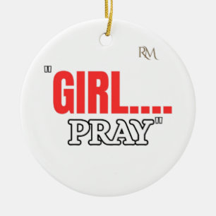 Ornamento De Cerâmica Camiseta Girl Pray Camiseta Cristã Baseada na Fé