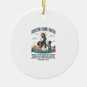 Ornamento De Cerâmica Camiseta Gráfica Adoção de Jesus Cuidados Cristãos