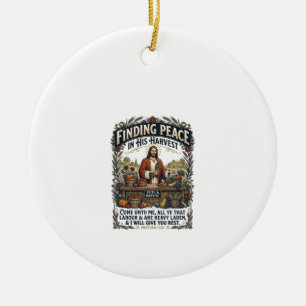 Ornamento De Cerâmica Camiseta Gráfica Comida Artesanal Feira Jesus Chr