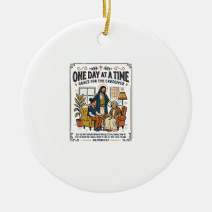Ornamento De Cerâmica Camiseta Gráfica Jesus Cuidando Pais Idosos Cristã